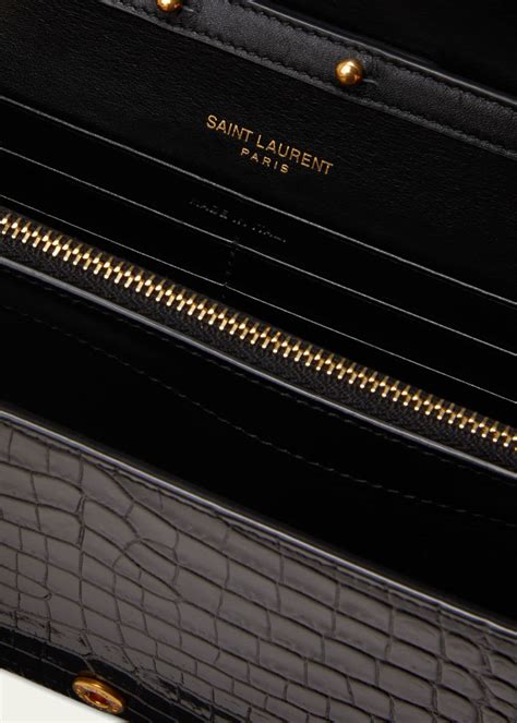 ysl cassandra crocodile|Saint Laurent Cassandra YSL Wallet on Chain in Croc Embossed .